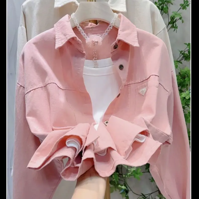 Áo Khoác Cotton Dệt Kim Ngắn, Cỡ Nhỏ Màu Pastel, Dáng Rộng Vừa Vặn, Áo Khoác Thường Ngày Thích Hợp Cho Mùa Xuân Và Mùa Thu, Hàng Mới Về 2024, Dành Cho Nữ 5
