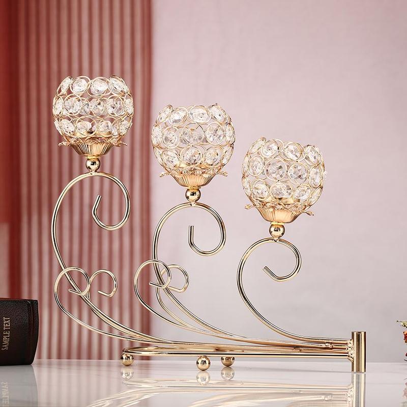 Product Introduction of 3-head Metal Candle Holder, 1 Count Vintage Candlestick Holder, Decorative Candle Holder for Home Living Room Bedroom Dining Room Wedding Party 2