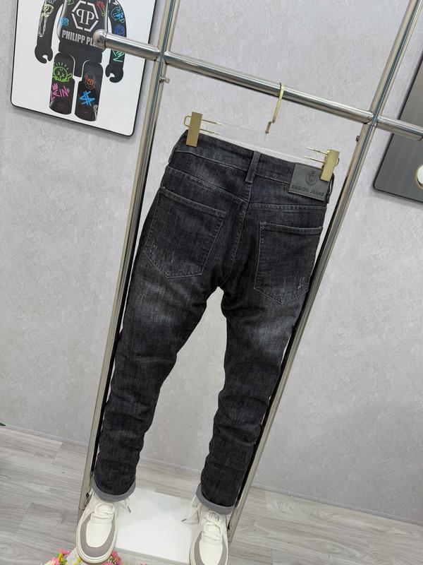 Quần Jean Dài Nam Mã R3346 Form Slimfit Màu Xám Đậm Wash Bạc Phối Rách Thời Trang - Menswer Pants Denim 5