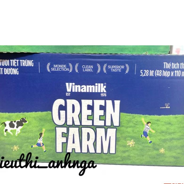 Thùng 48H Sữa Tươi Tiệt Trùng 110ml Vinamilk Green Farm Rất Ít Đường 2