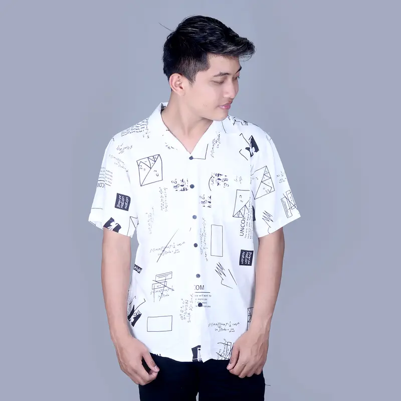 Kemeja Motif Rayon Pria Wanita Lengan Pendek Bahan Katun Rayon Premium Atasan Casual Distro Baju Surfing Pantai Cowok Santai Hem Dewasa Panjang standard z8 dapat dicuci dengan mesin wulu putih 4
