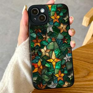 Stained Glass Pattern Phone Case, Decorative Phone Protector Cover, Phone Accessories Compatible with iPhone XR 11 12 13 14 15 Pro Max