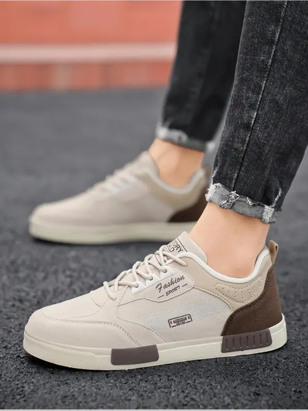 Men's Fashionable Lace Up Low Top Sneakers, Casual Comfortable Breathable Sports Shoes, Male All-match Round Toe Skate Shoes for Daily Wear 4