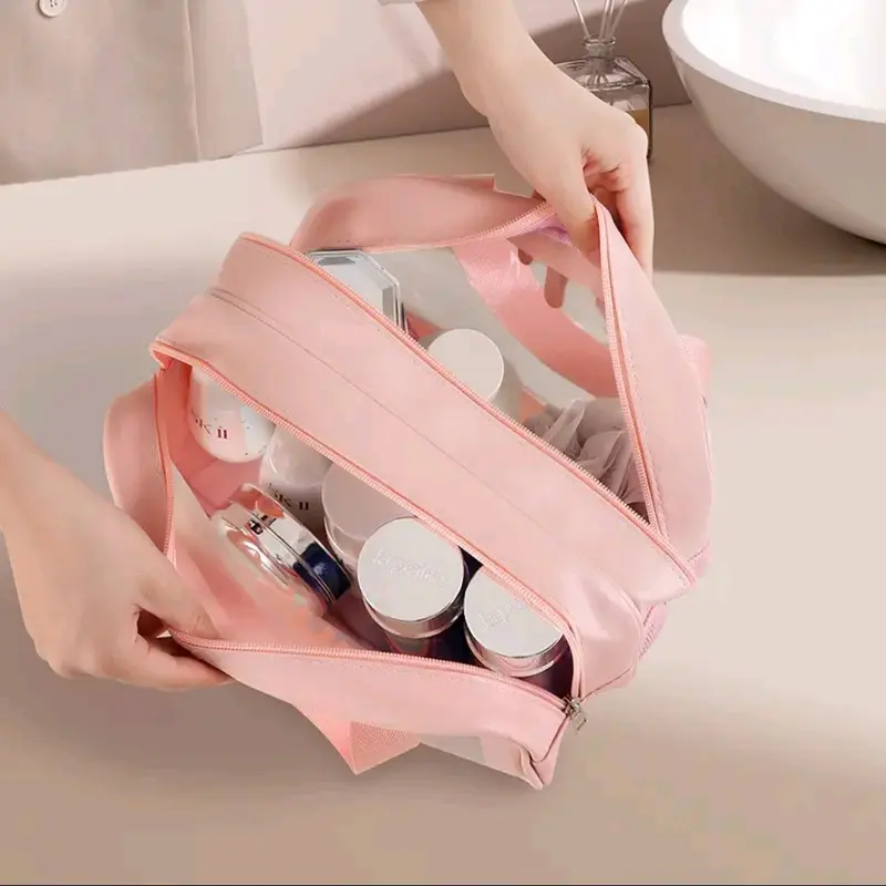 Túi đựng mỹ phẩm du lịch để đồ trang điểm 2 ngăn 1