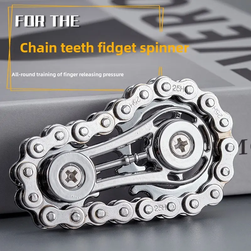 Chain Gear Fingertip Gyro Mechanical Boring Decompression Metal Hand Pieces