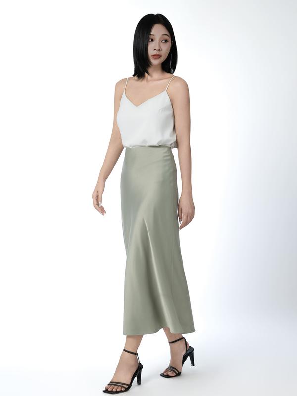 Chân váy lụa đuôi cá dáng dài nhiều màu Khàn chất lụa mềm mịn thoáng mát phong cách công sở trẻ trung thanh lịch