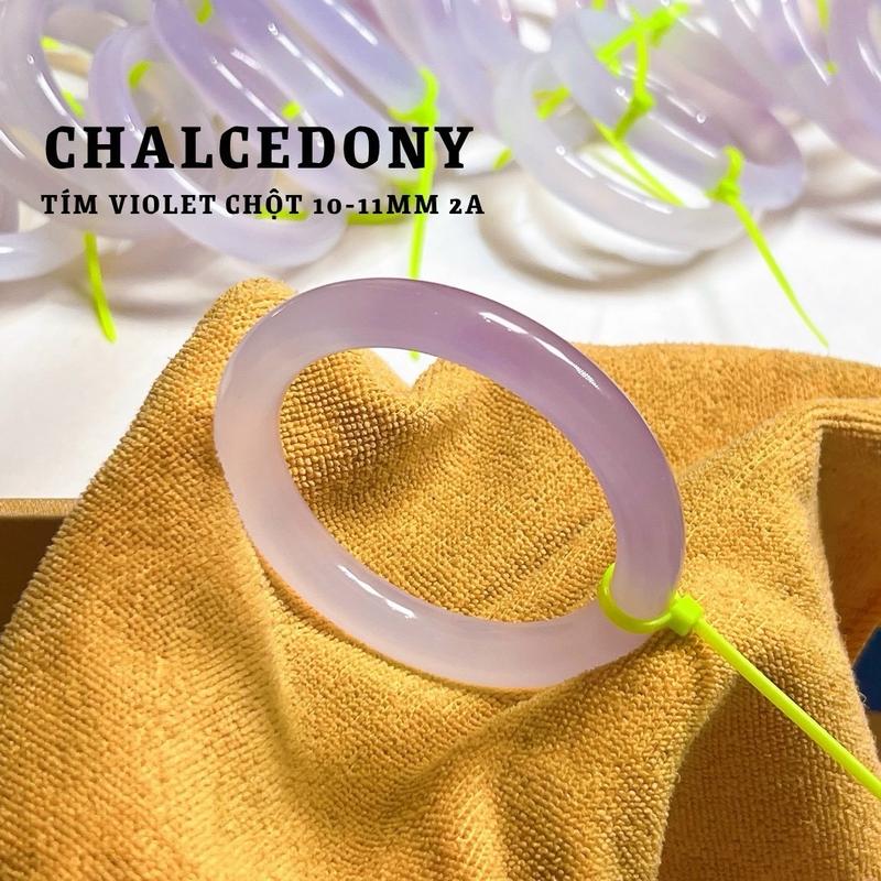 Vòng bản hẹ Chalcedony ánh tím siêu xinh size 53 đến 57mm 0