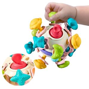 Montessori Ball Baby Sensory Teething Toy, Baby Teether Rattle Toys, Baby Shower for Infant Newborn Birthday Toddler Educational Learning Toys