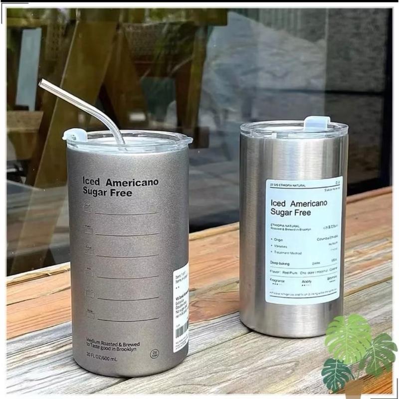 Product Introduction of Ly giữ nhiệt America tặng kèm ống hút inox; ￼Ly giữ nhiệt ICED AMERRCANO Inox 304- Cốc Giữ Nhiệt có kèm ống hút (600ml) binh  giu  nhiet 1