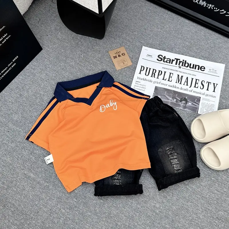 SALE SET ÁO CỔ BẺ KÈM QUẦN JEAN BÉ TRAI SIÊU ĐẸP 8-26KG(BABY) 2