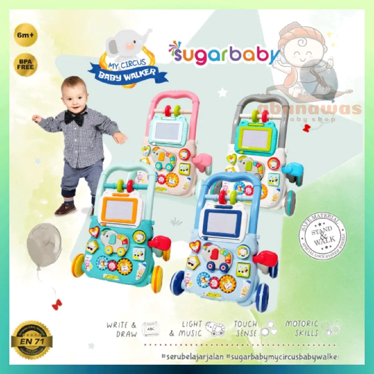 {FREE BUBBLE WRAP}Sugar Baby Mini Car Push Walker Baby Walker / My Circus Walker