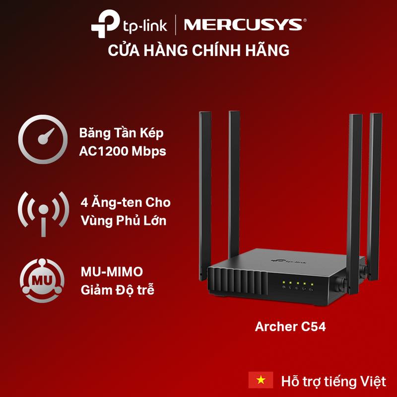 Bộ Phát Wifi TP-Link Archer C54 Băng Tần Kép Chuẩn AC 1200Mbps