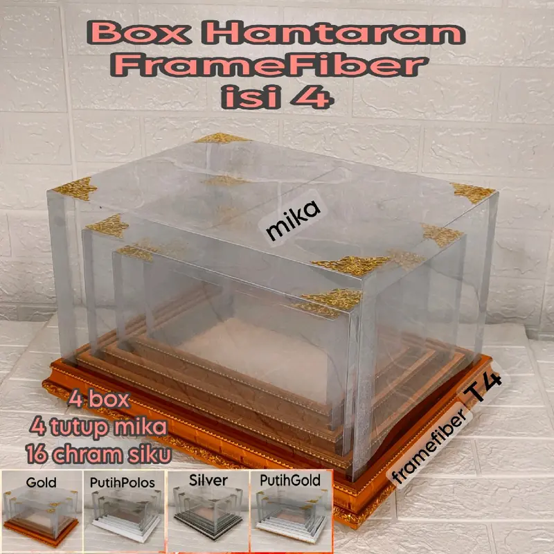 Kotak Hantaran FrameFiber T4 Set Isi 4 Plus Tutup mika 4