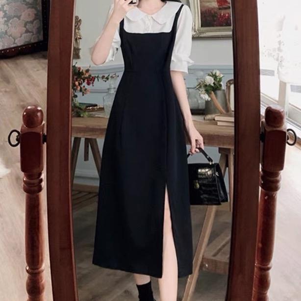 Váy Thời Trang Sét Váy Áo Dự Tiệc Cao Cấp Thanh lịch 50 - 100Kg Nữ Cotton Women Dress Đen - A.1008