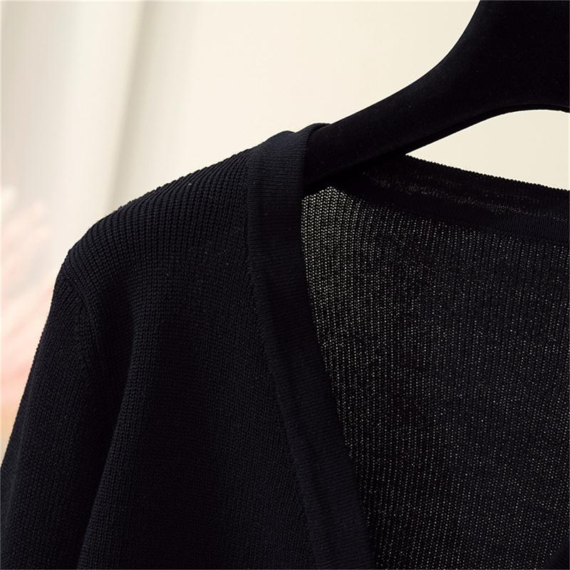 Áo Cardigan Phụ Nữ Nhún Nhún, Màu Trơn Thanh Lịch Và Thoáng Khí, Phong Cách Đi Chơi Thiết Kế Hàn Quốc, Áo Khăn Choàng Dễ Phối Đồ Women Top 8