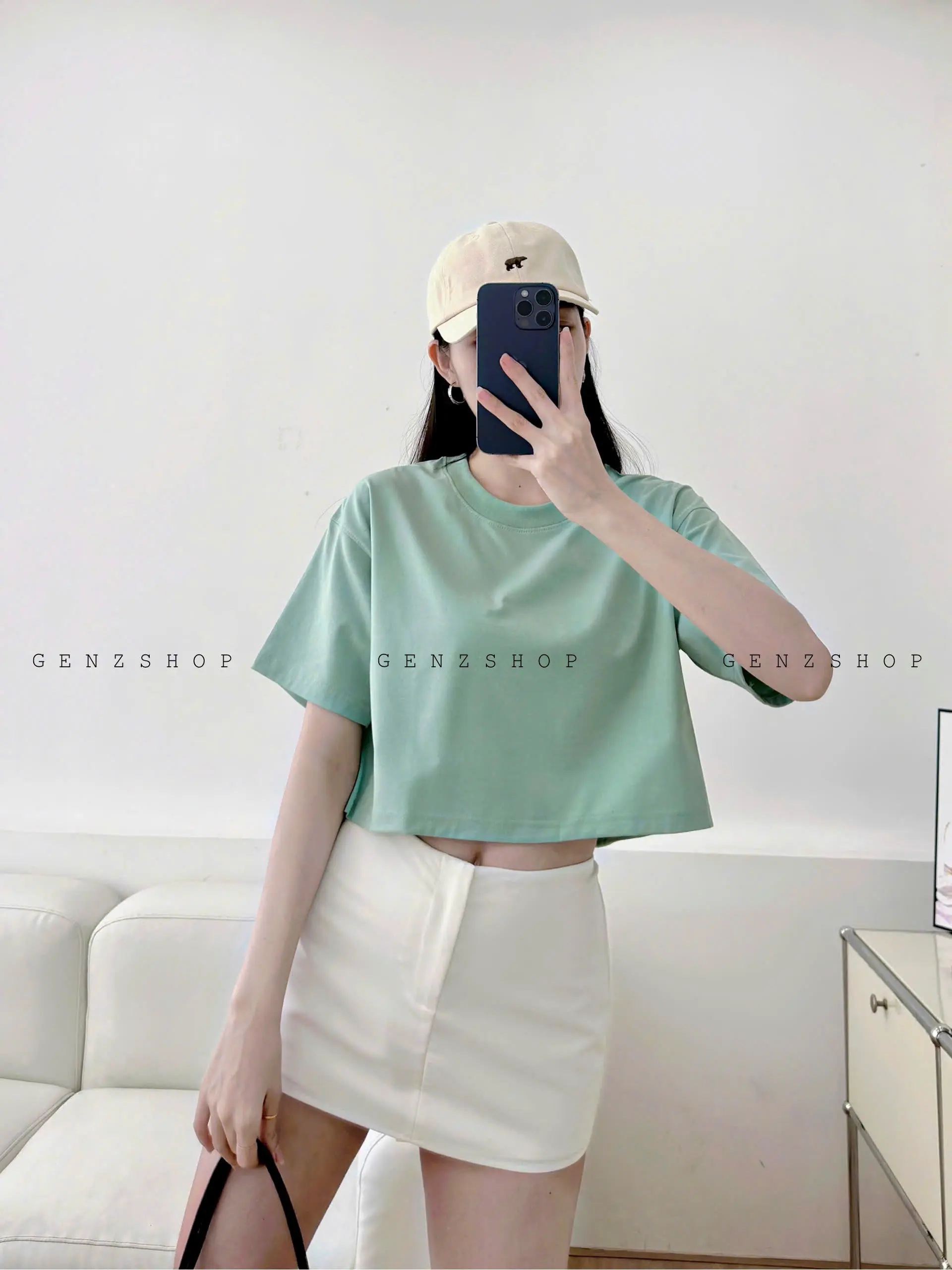 ÁO THUN CROPTOP TRƠN FORM RỘNG TRẺ TRUNG Mùa Hè Nữ  Cổ Tròn | BigBuy360 - bigbuy360.vn