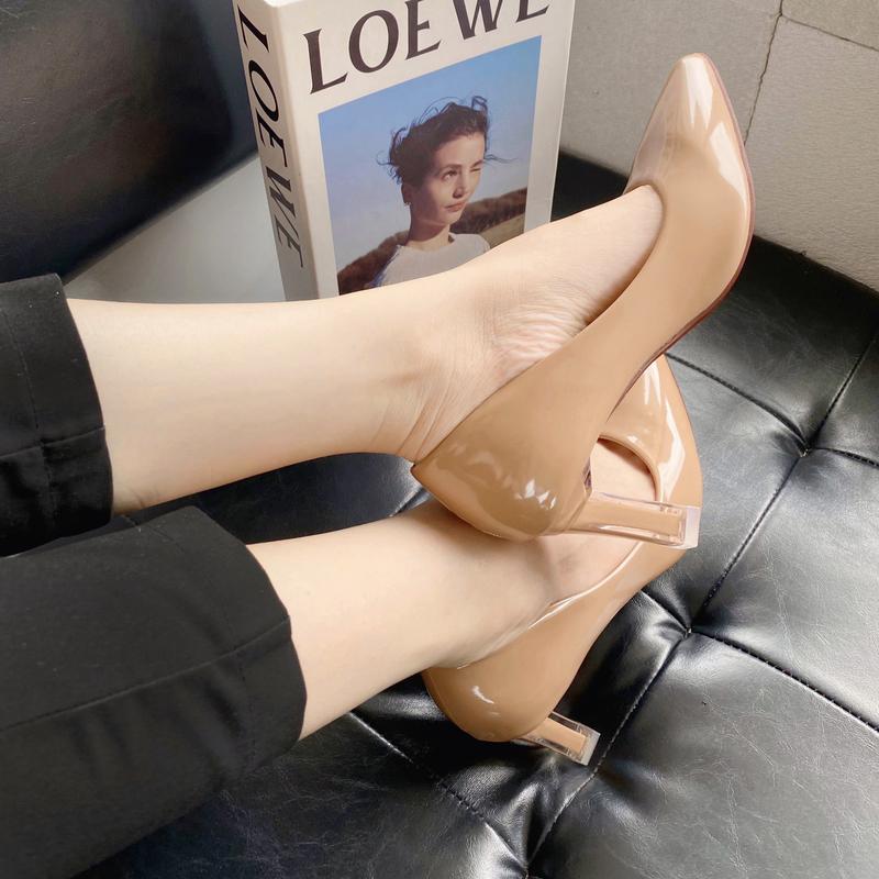 Giày cao gót nữ mũi nhọn Đế Cao , cổ tròn lên chân mềm mại - Xưởng Giày Bánh Bèo mã Cotron Shoes Len 2