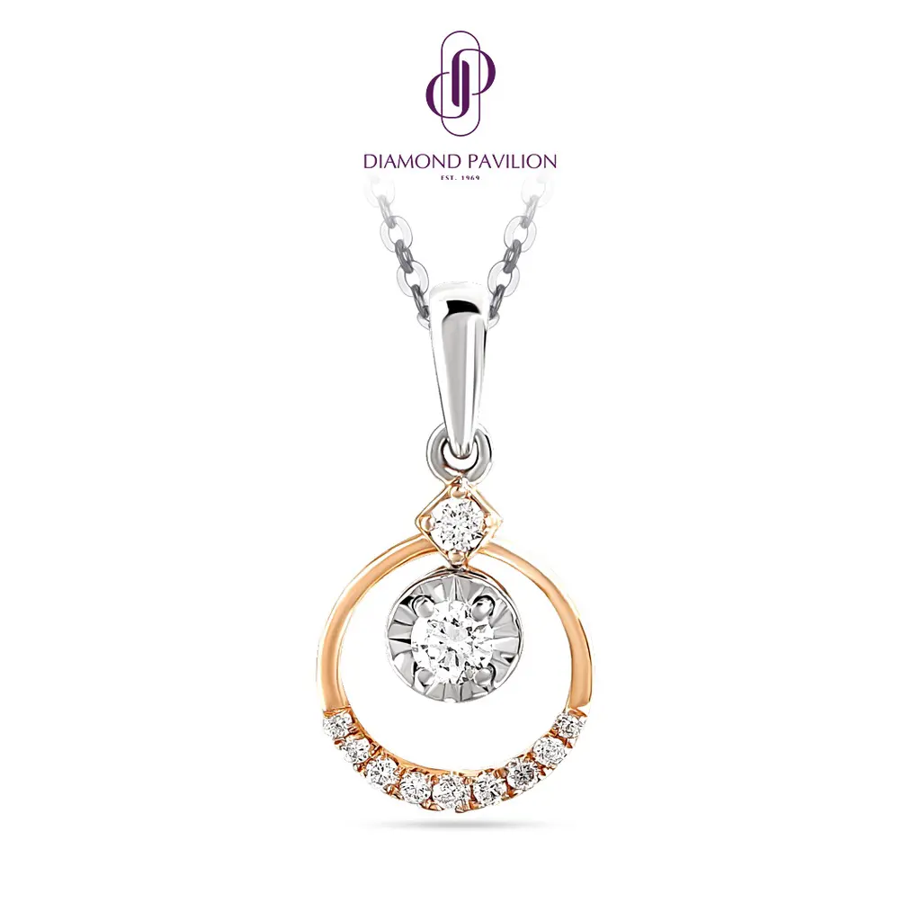 Diamond Pavilion Liontin Emas Batu Berlian Tinsley Pendant
