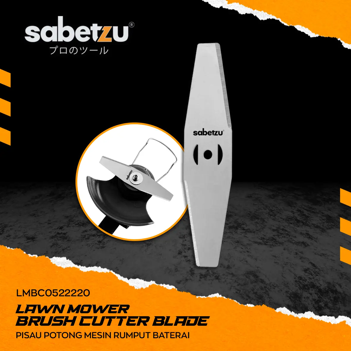 Sabetzu Pisau Potong Rumput Cordless Baterai Mata Model Kotak Spare Part Mesin Potong Rumput Baterai 12V 21V Kotak Brush Cutter Blade Trimmer Grass Cordless Lawn Mower - Mata Ganti Pemotong Rumput Tenaga Batre LMBC0522220