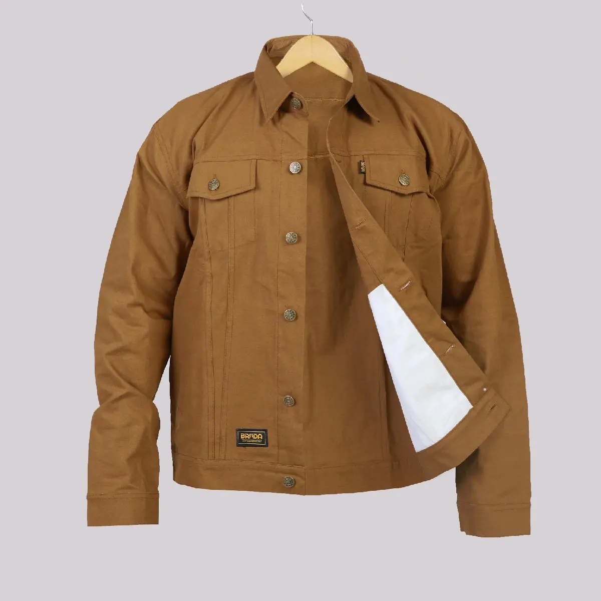 Brada Jaket Trucker Kanvas Pria - Caramel