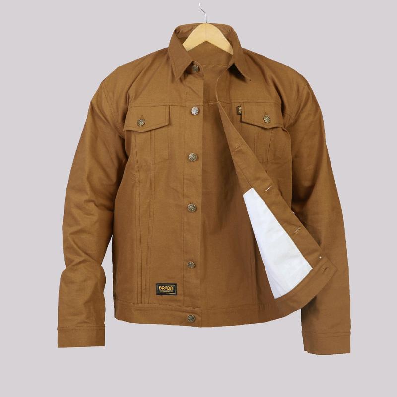 Brada Jaket Trucker Kanvas Pria - Caramel 1