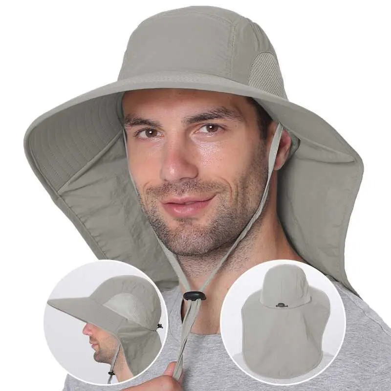 Topi Mancing Topi Outdoor Anti Panas Waterproof Bahan Poliester  Katun