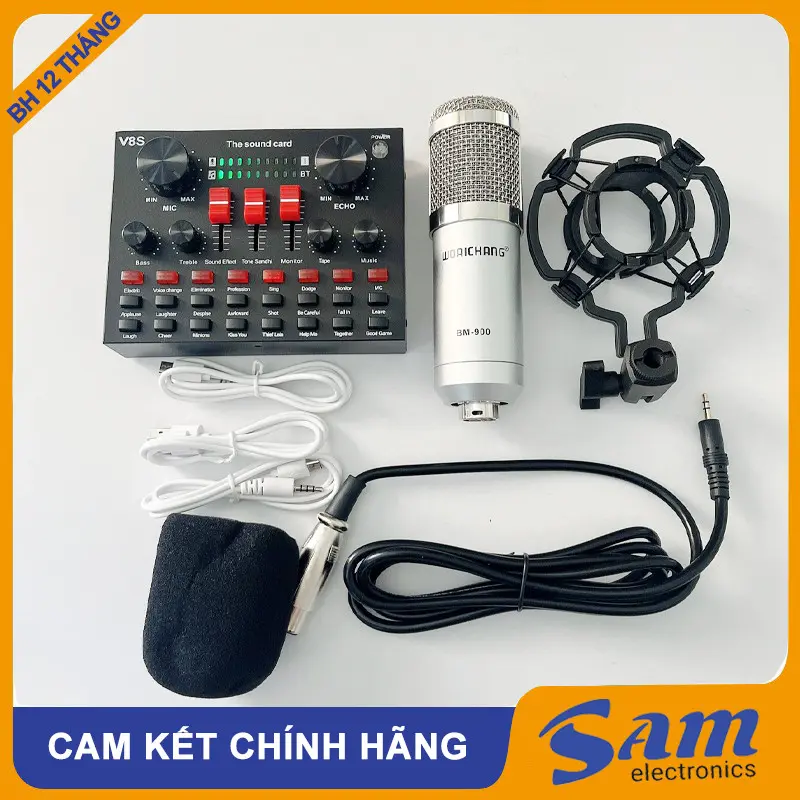 Bộ thu âm livestream V8S và BM900 bản có bluetooth livestream trên mọi nền tảng tóp tóp,Bigo, fc... hỗ trợ cổng máy tính 1