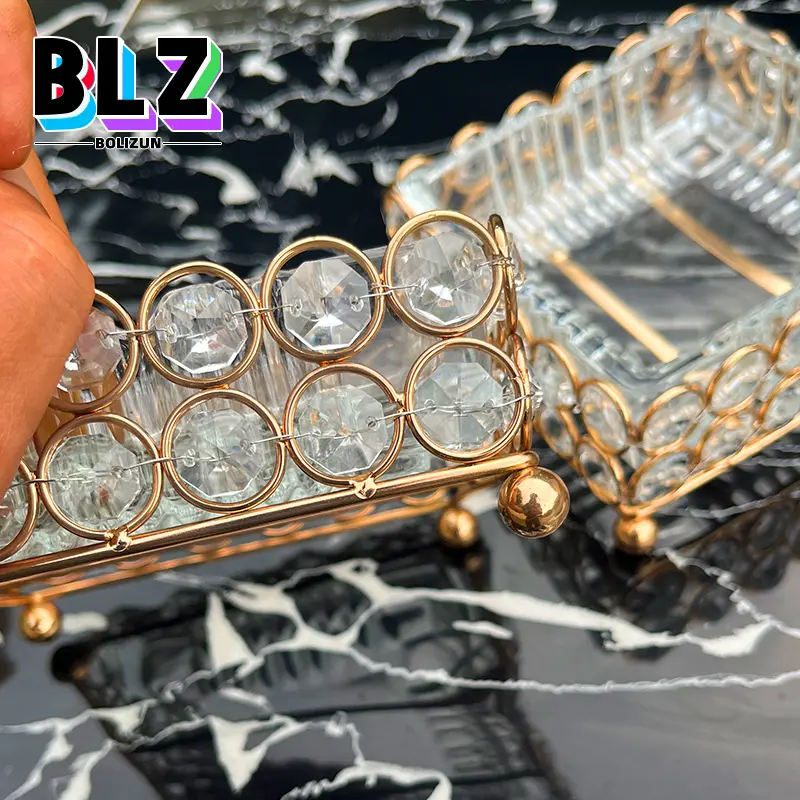 BOLIZUN Asbak Kaca Kristal Tebal / Hiasan Ruang Tamu Kristal / Dekorasi Ruangan Asbak Kaca 5
