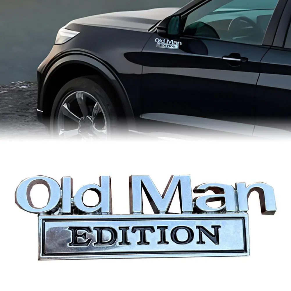 Car 3D Metal Chrome Sticker Emblem for OLD MAN EDITION Car Trunk Body ...