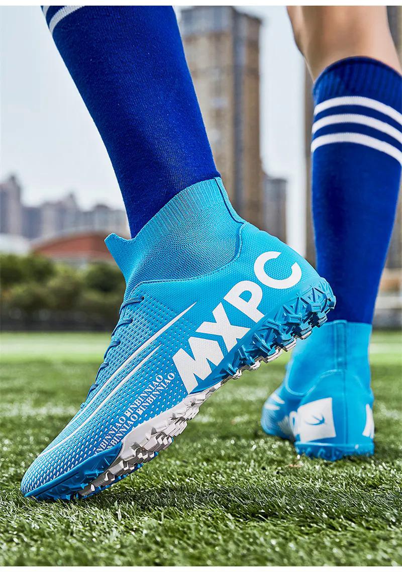 Product Introduction of 35-45 Futsal Shoes for Men Artificial Grass Soccer Shoes High Top Football Boots Kids Football Shoes Korean Style Cleats Shoes Specs Boys Outdoor Sports Shoes Big Size 40