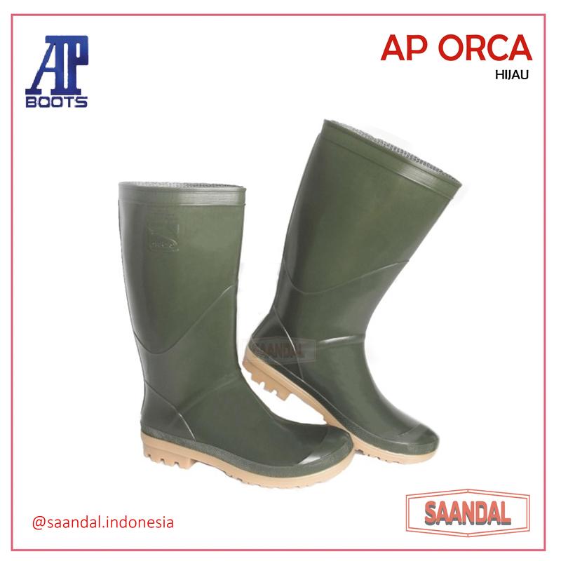 AP Boots Orca Safety Sepatu Boots Hijau Green Perikanan APD Perkebunan ...