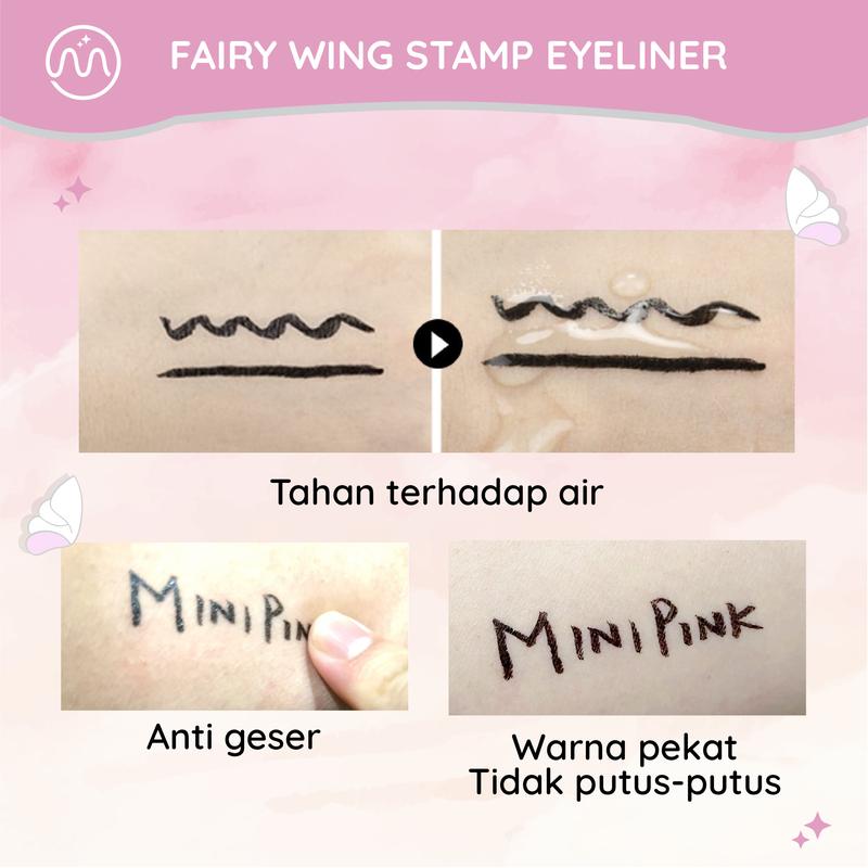 Stamp Seal Eyeliner 2 in 1 Minipink Liquid Pensil Hitam Fairy Winged Pencil Black Waterproof MP018 3
