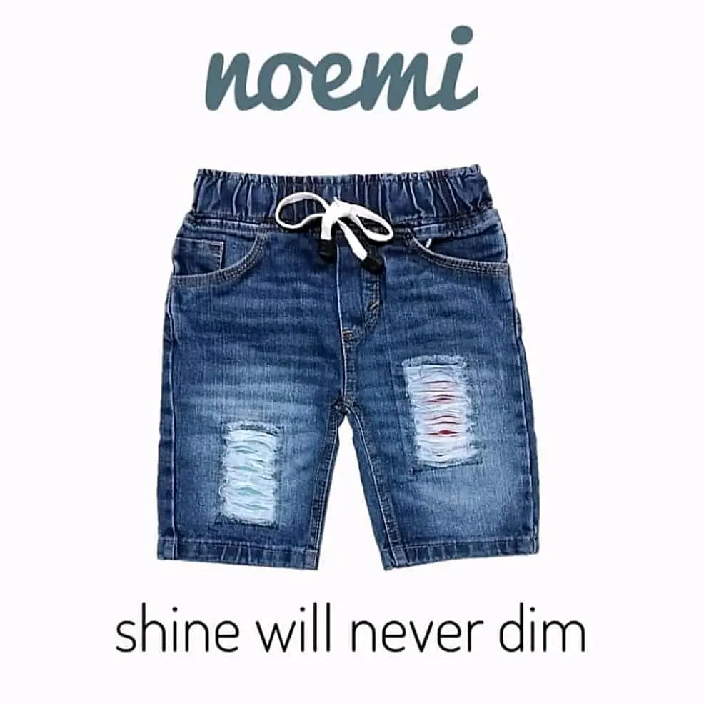 celana jeans pendek anak biowash riped 2-5 tahun