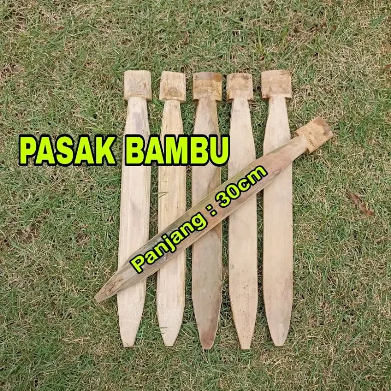 10 Batang Pasak Tenda Pramuka/Patok Bahan Bambu Panjang 30Cm Outdoor Camping