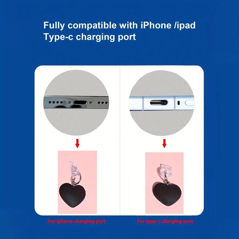 Heart Design Phone Dust Plug, Mobile Phone Dust Plug, Phone Dust Plug for iPhone & Type-C Interface Mobile Phone, Phone Accessories 3