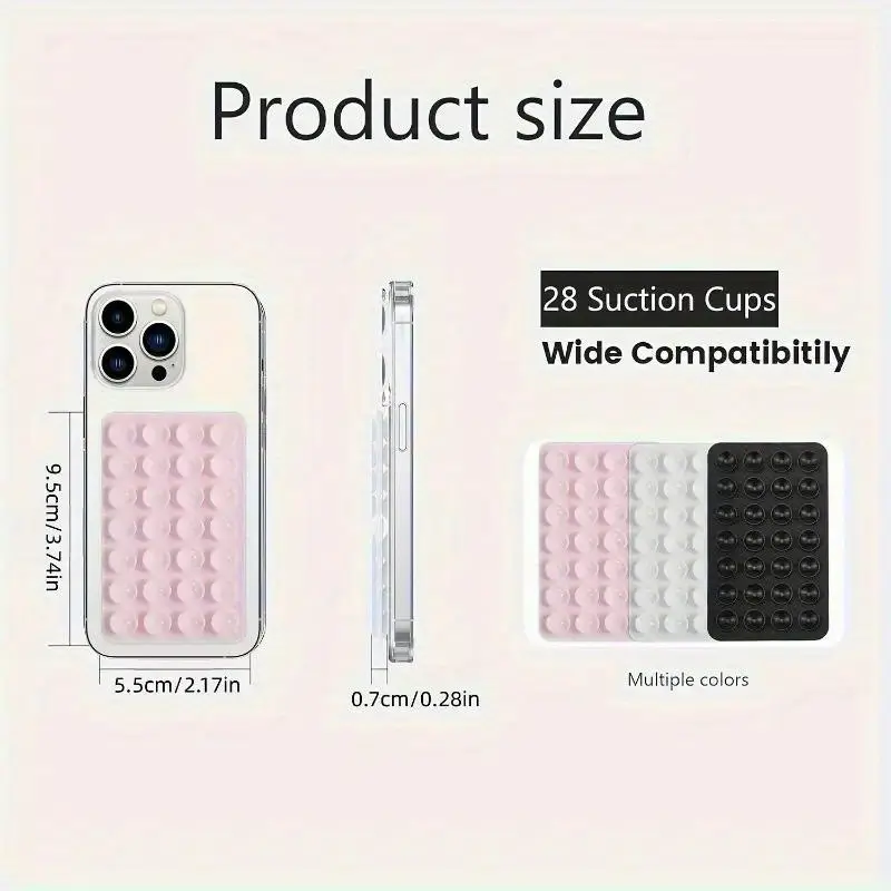 1pc Dual-Sided Silicone Suction Cup Phone Holder - Strong Grip Adhesive, Ideal for Selfies, Video Recording & Photography, Compatible with iPhone & Android, Perfect for Shower Use