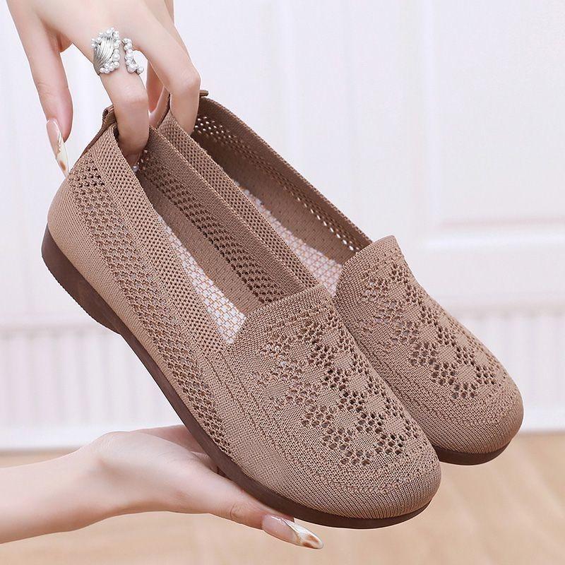 Giày Xoài, Dành Cho Nữ, Lưới Khoét Lỗ Thoáng Khí, Đế Mềm, Giày Cho Mẹ, Thời Trang, Dễ Phối Đồ, Giày Lười, Giày Thường Ngày, Hàng Mới Về Năm 2025 [1262 Mua Lại] 1
