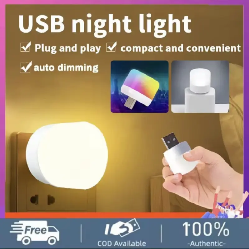 (Cổng usb) Đèn led mini Đèn ngủ nhỏ gọn Đèn đọc sách bỏ túi cổng sạc usb tiện dụng 3