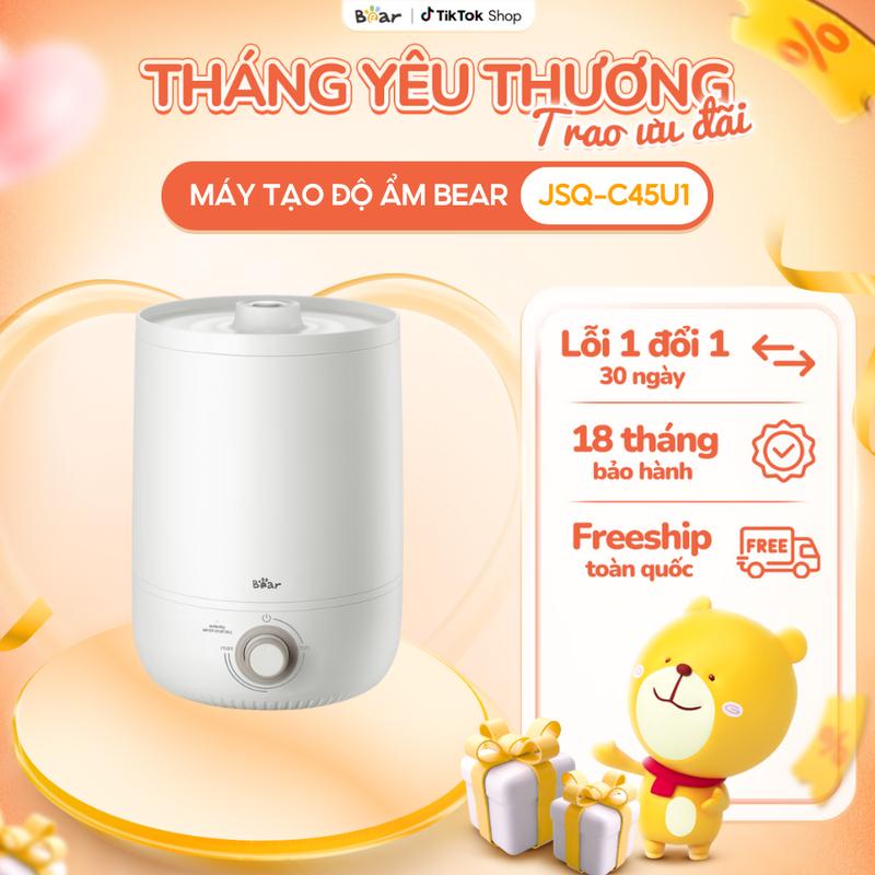 [Giá Hời] Máy Phun Sương Tạo Ẩm BEAR 4,5L Làm Mát Không Khí, 3 Lớp Ion Bạc Diệt Khuẩn, Tiết Kiệm Năng Lượng JSQ-C45U1