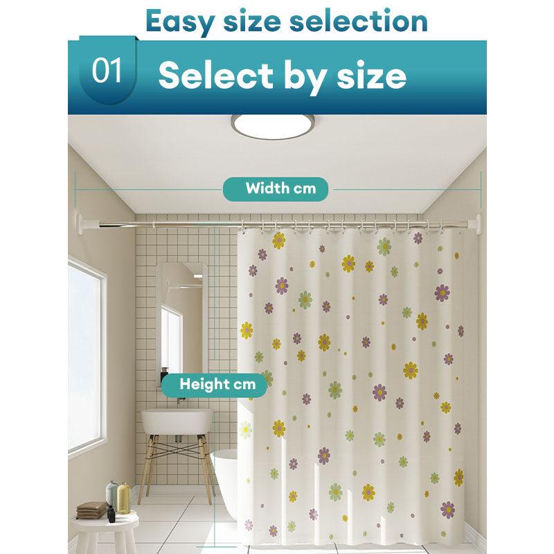 Product Introduction of Bathroom Waterproof Shower Curtain, Mildew Proof Curtain, Door Curtain, Air Conditioning Partition Curtain, Hanging Curtain, No Need To Drill Holes 18