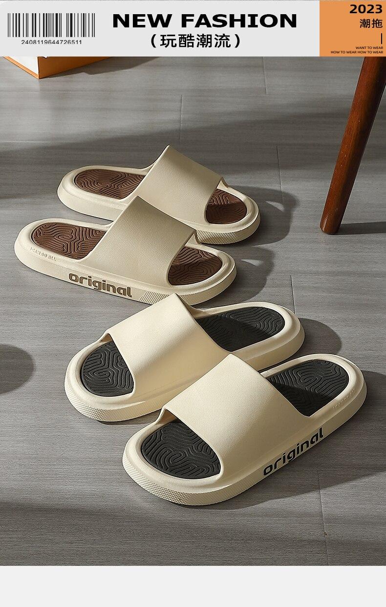 Product Introduction of AA18-2023 New Summer Simplicity Men Slippers Male House Flip Flops Thick Slides Fashion Letter Anti slip Line Sole Shoes Outdoor Shoe 3