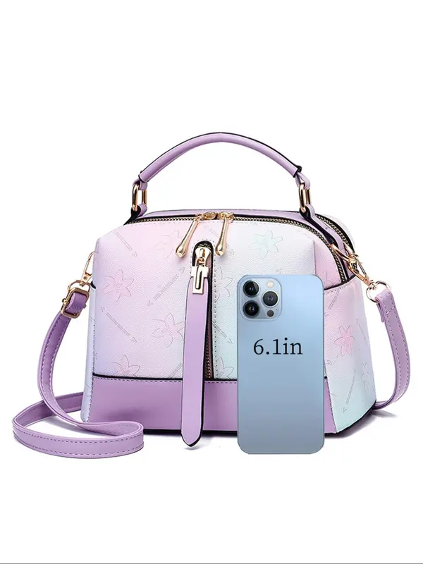 Women's Fashionable Floral Pattern Handbag & Crossbody Bag & Wallet, Casual Versatile PU Leather Shoulder Bag Set, Trendy All-match Bag Set for Daily Use 4