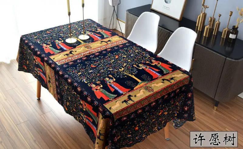 Product Introduction of Printed Bohemian Ethnic Fabric Cotton Linen By Meters for Dress Skirt Tablecloth Diy Sewing Vintage Cloth Breathable Soft Flower 42