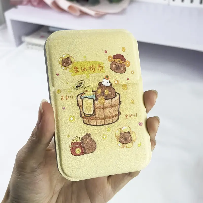 Gương bọc da mini gấp gọn hoạt hình để bàn trang điểm CHOOAH GUONGDAHH199 6