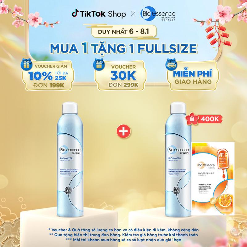 [MUA 1 TẶNG 1]  Nước xịt khoáng dưỡng ẩm da mượt mịn màng Bio-Essence Bio-Water Water Energizing 300ml