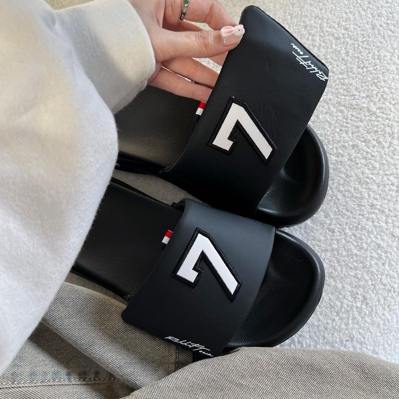 Dép quai dán xé thêu số 7 nam nữ , đế cao 4cm logo thêu nổi / Kèm Hộp / Có Bảo Hành 2