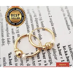 Anting pentol gifsi berlapis Titanium 24k murni anti karat anti luntur lingkar sedang best Seller