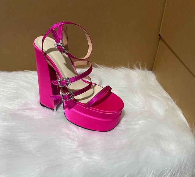 Product Introduction of giày cao gót nữ sandal 15cm chất vải satin bóng mịn êm chân 8