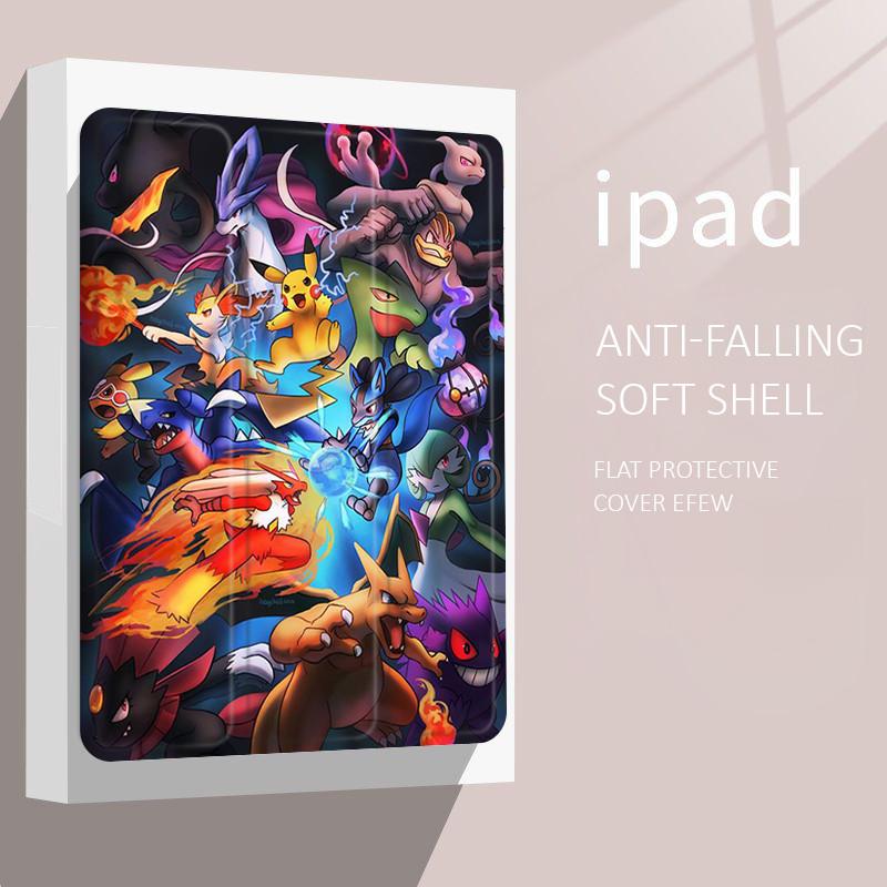 Vỏ Pikachu, Tương thích với iPad Pro11, 2022 / 2024, Pro12.9, Pro13, iPad Air4 / 5/6, 10.2 Gen7 / 8 / 9, mini6, 10.9 Gen10, Vỏ máy tính cá nhân kỹ thuật số 6