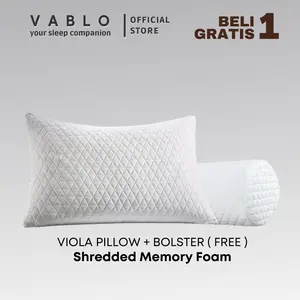 Vablo Viola Bantal & Guling Memory Foam - Buy 1 Get 1 - Cover Wool Premium - Garansi kempes 24bulan